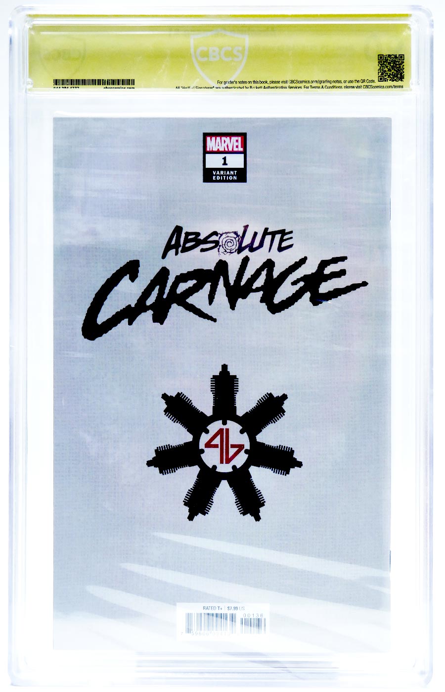 Absolute Carnage #1 Cover Z Adi Granov Virgin Variant Cover CBCS 9.0 Signed By Adi Granov