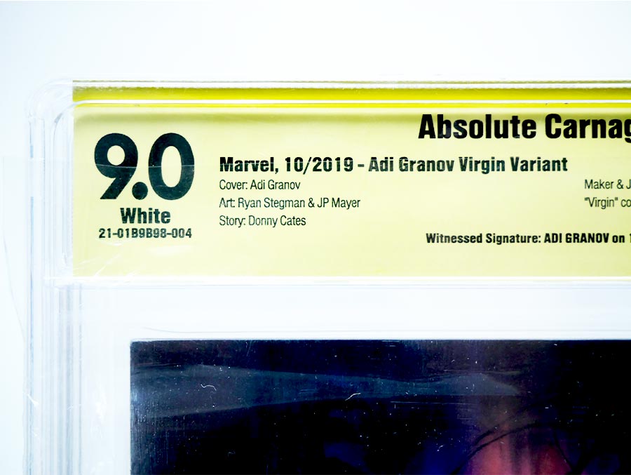 Absolute Carnage #1 Cover Z Adi Granov Virgin Variant Cover CBCS 9.0 Signed By Adi Granov