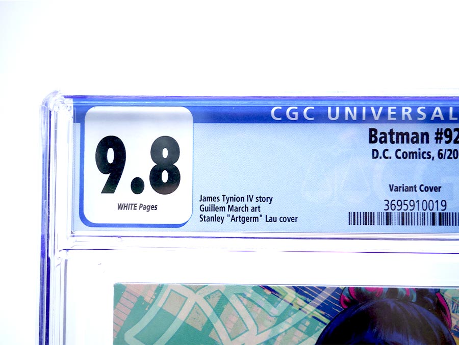 Batman Vol 3 #92 Cover L Variant Stanley Artgerm Lau Card Stock Cover CGC 9.8