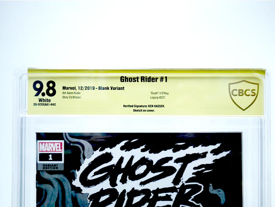 Ghost Rider Vol 8 #1 Cover L CBCS 9.8 Verified Signed And Remarked By Ken Haeser