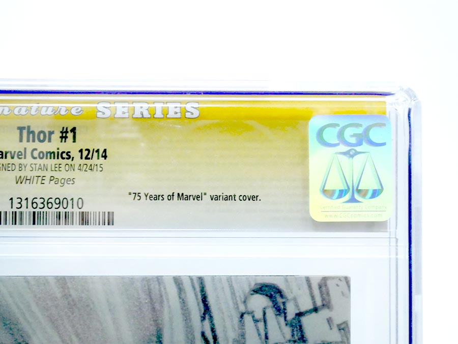 Thor Vol 4 #1 Cover T Incentive Alex Ross 75th Anniversary Sketch Variant Cover CGC Signature Series 9.8 Signed By Stan Lee