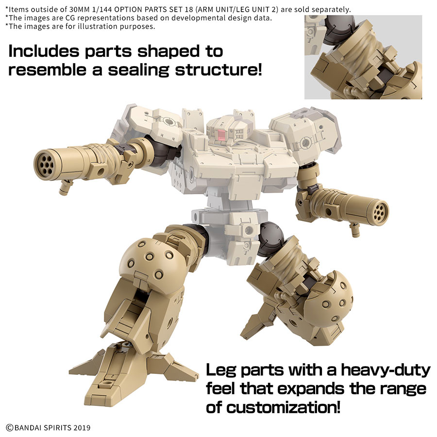 30 Minutes Missions Weapons 1/144 Kit #W-32 Option Parts Set 18 (Arm Unit / Leg Unit 2)