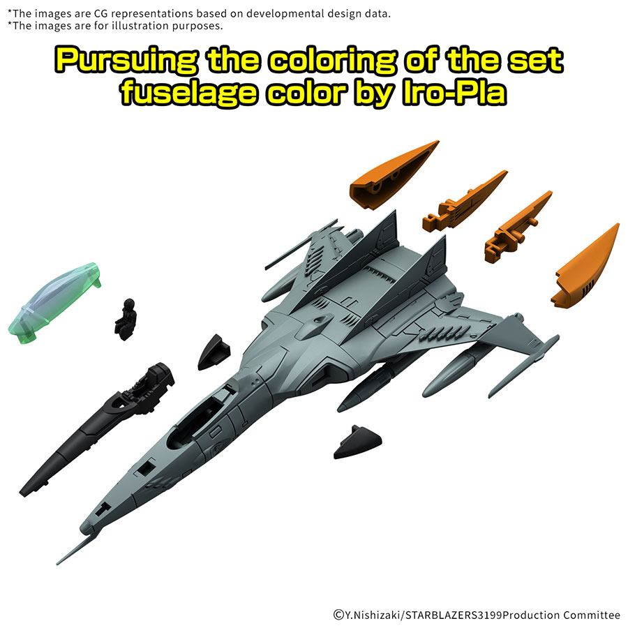 Star Blazers 3199 Mecha Collection DX Kit #01 Type 1 Space Strike Fighter Cosmo Tiger II (Single Seater/Two Seater) (2 Machine Set)