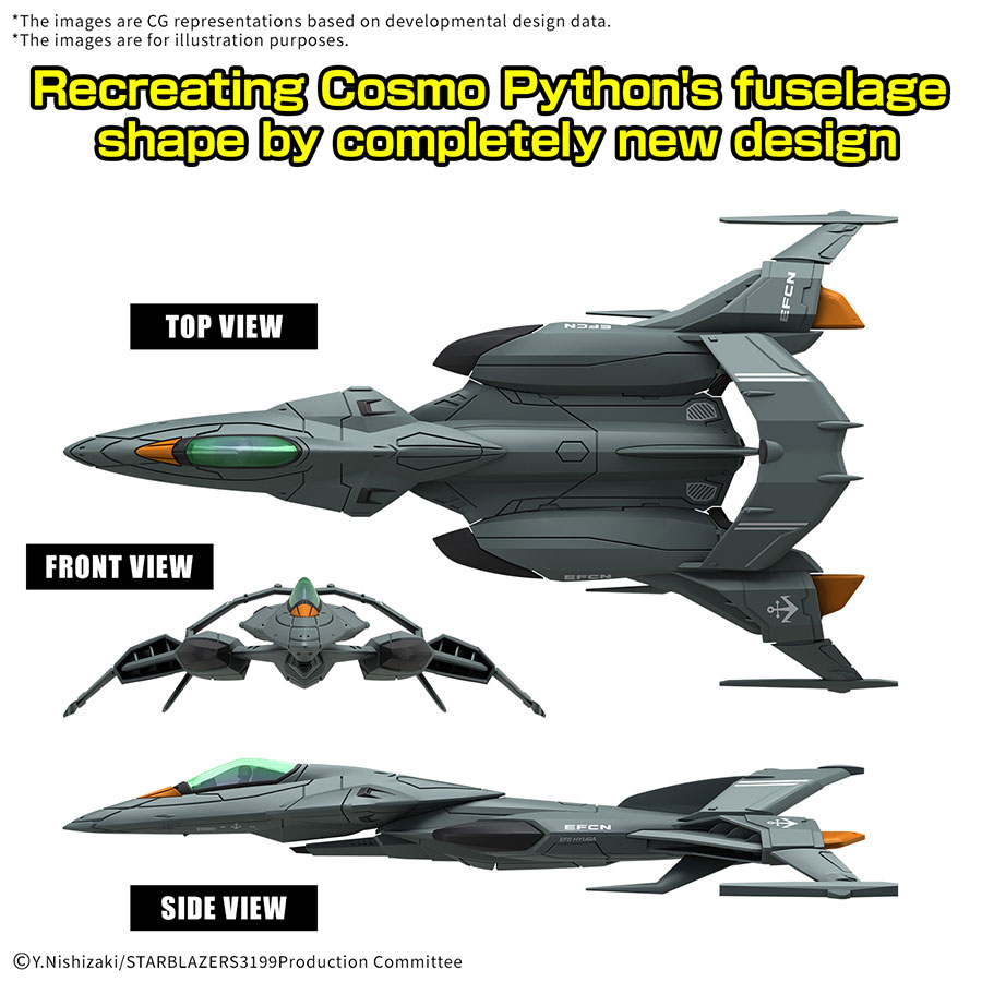 Star Blazers 3199 Mecha Collection DX Kit #02 Type 5 Experimental Space Heavy Strike Fighter Cosmo Pyton (2 Machine Set)