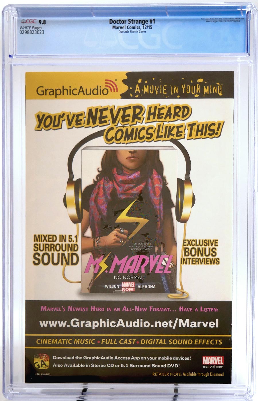 Doctor Strange Vol 4 #1 Cover N CGC 9.8 Incentive Joe Quesada Sketch Variant Cover