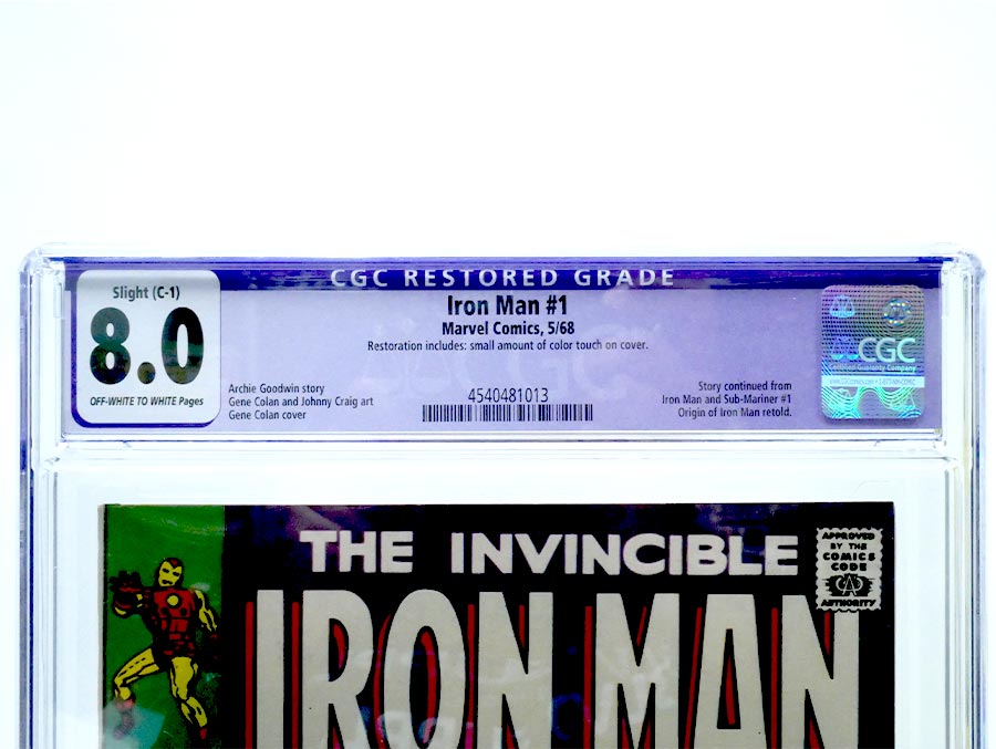 Iron Man #1 Cover G CGC Restored 8.0