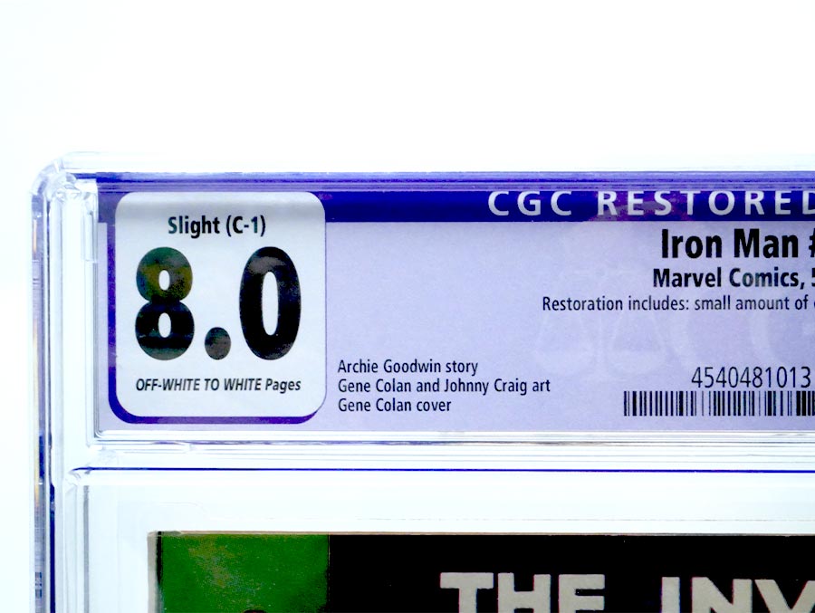 Iron Man #1 Cover G CGC Restored 8.0