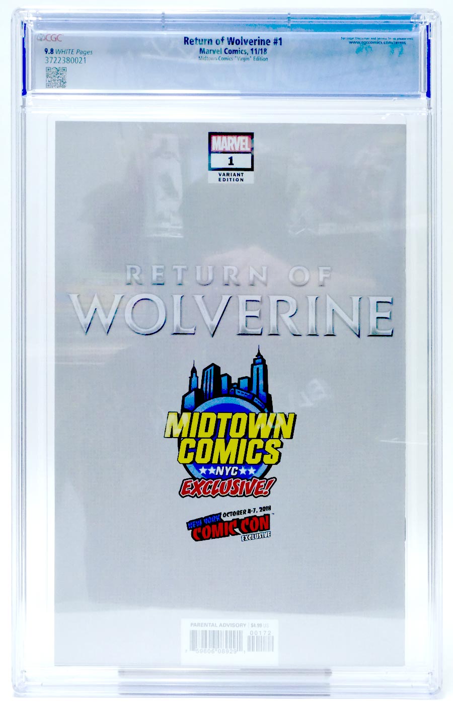 Return Of Wolverine #1 Midtown Exclusive Cover G NYCC Joe Jusko Virgin Variant Cover CGC 9.8