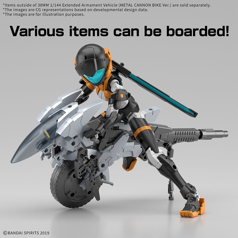 30 Minutes Missions Extended Armament Vehicle 1/144 Kit #EV-21 Metal Cannon Bike Ver.