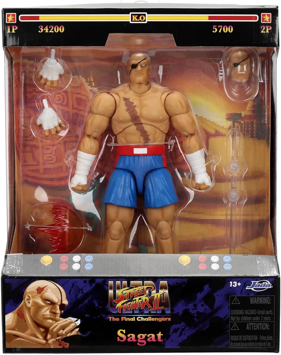 Street Fighter II Sagat 6-Inch Deluxe Action Figure