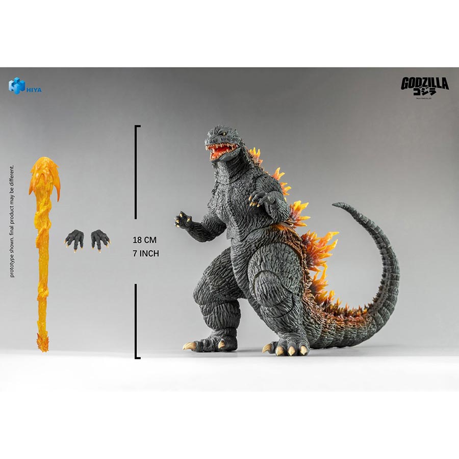 Godzilla 2000 Millennium 1999 Godzilla Heat Ray Exquisite Basic Series 7-Inch Action Figure