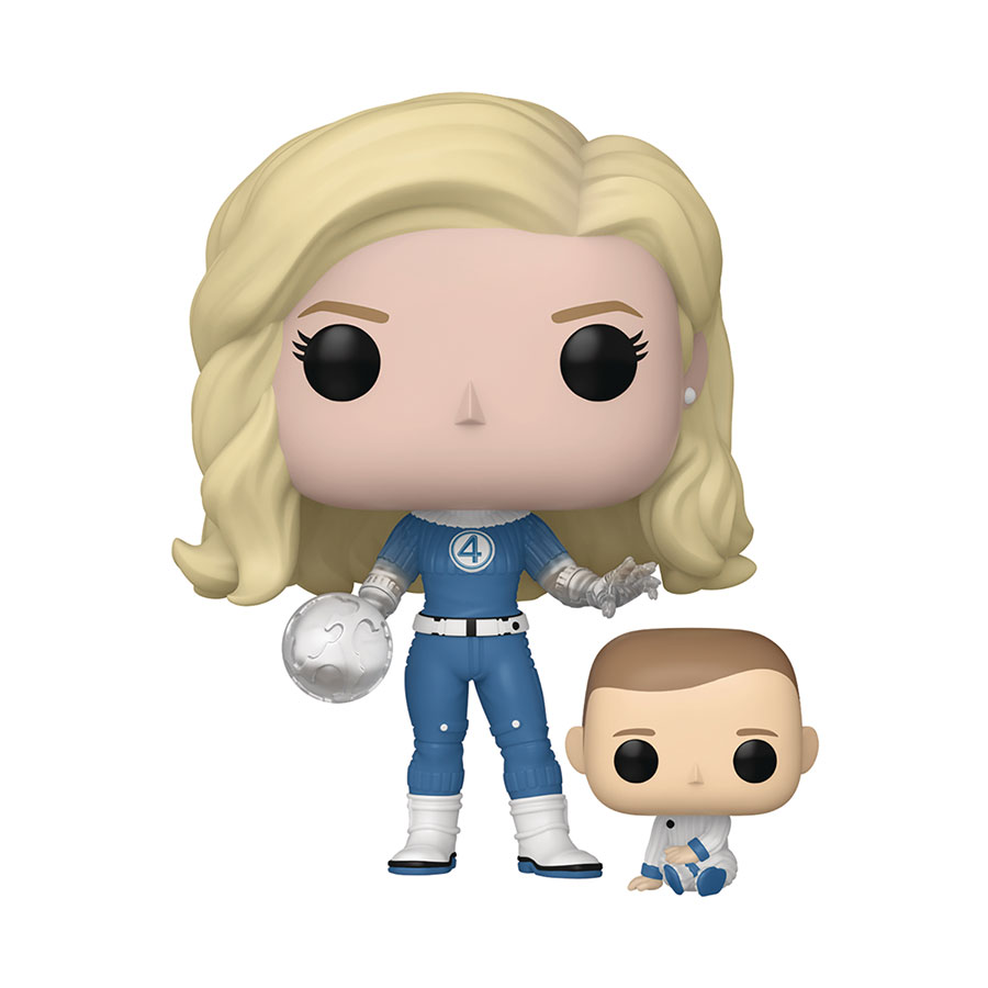 POP & Buddy Fantastic Four First Steps Invisible Woman With Franklin Vinyl Bobble Head