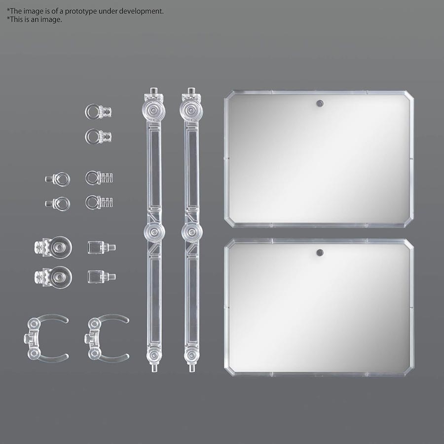 Action Base 7 Display Stand - Clear Color With Mirror Stickers Set (For HG RG 30MM 30MS Figure-Rise Standard Kits)
