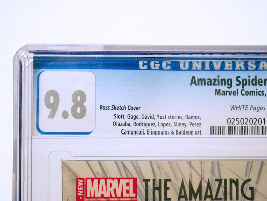 Amazing Spider-Man Vol 3 #1 Cover Z-U Incentive Alex Ross 75th Anniversary Sketch Variant Cover CGC 9.8
