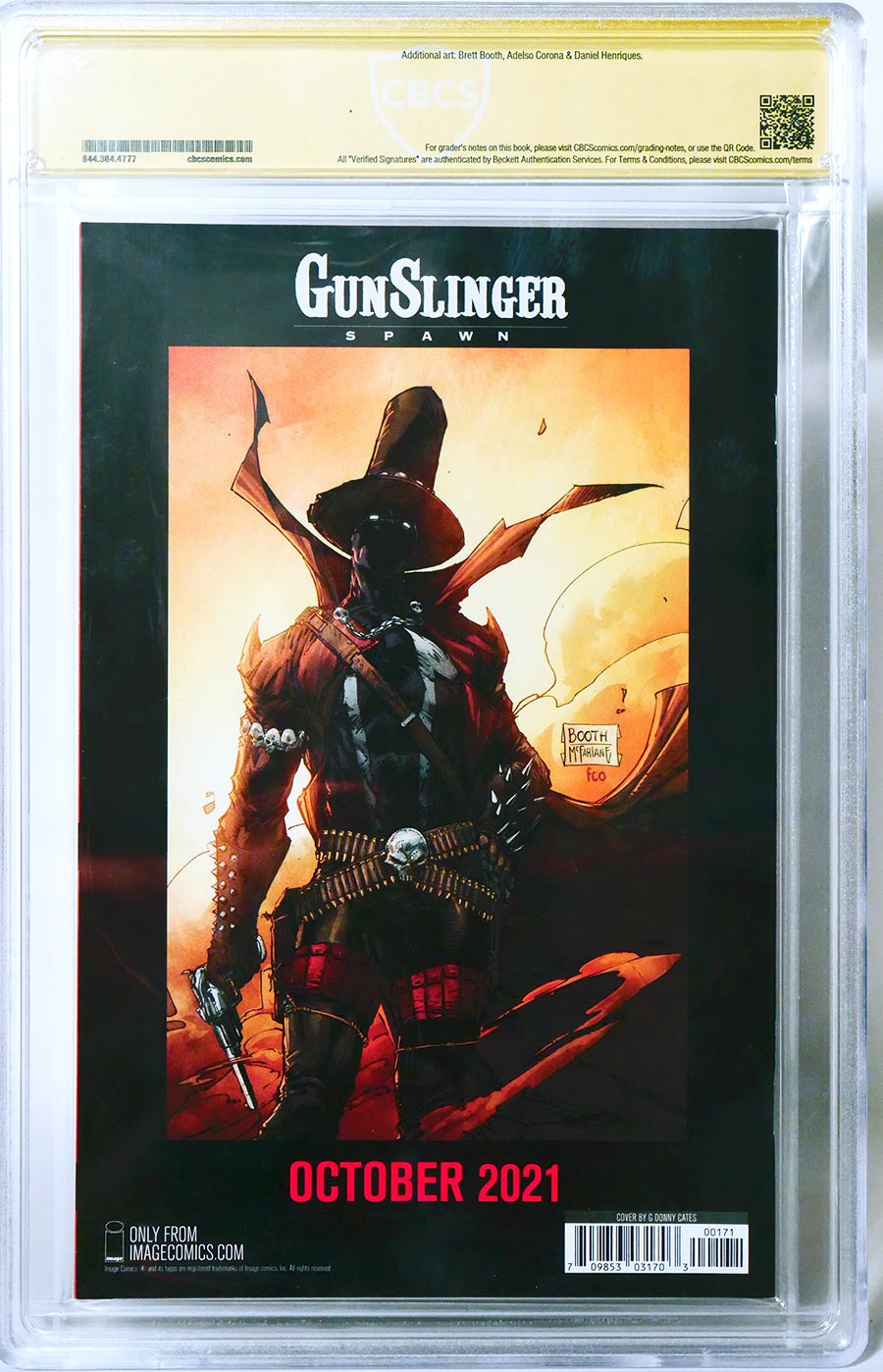 King Spawn #1 Cover L Variant Donny Cates & Todd McFarlane Cover CBCS 9.6 Signed By Donny Cates