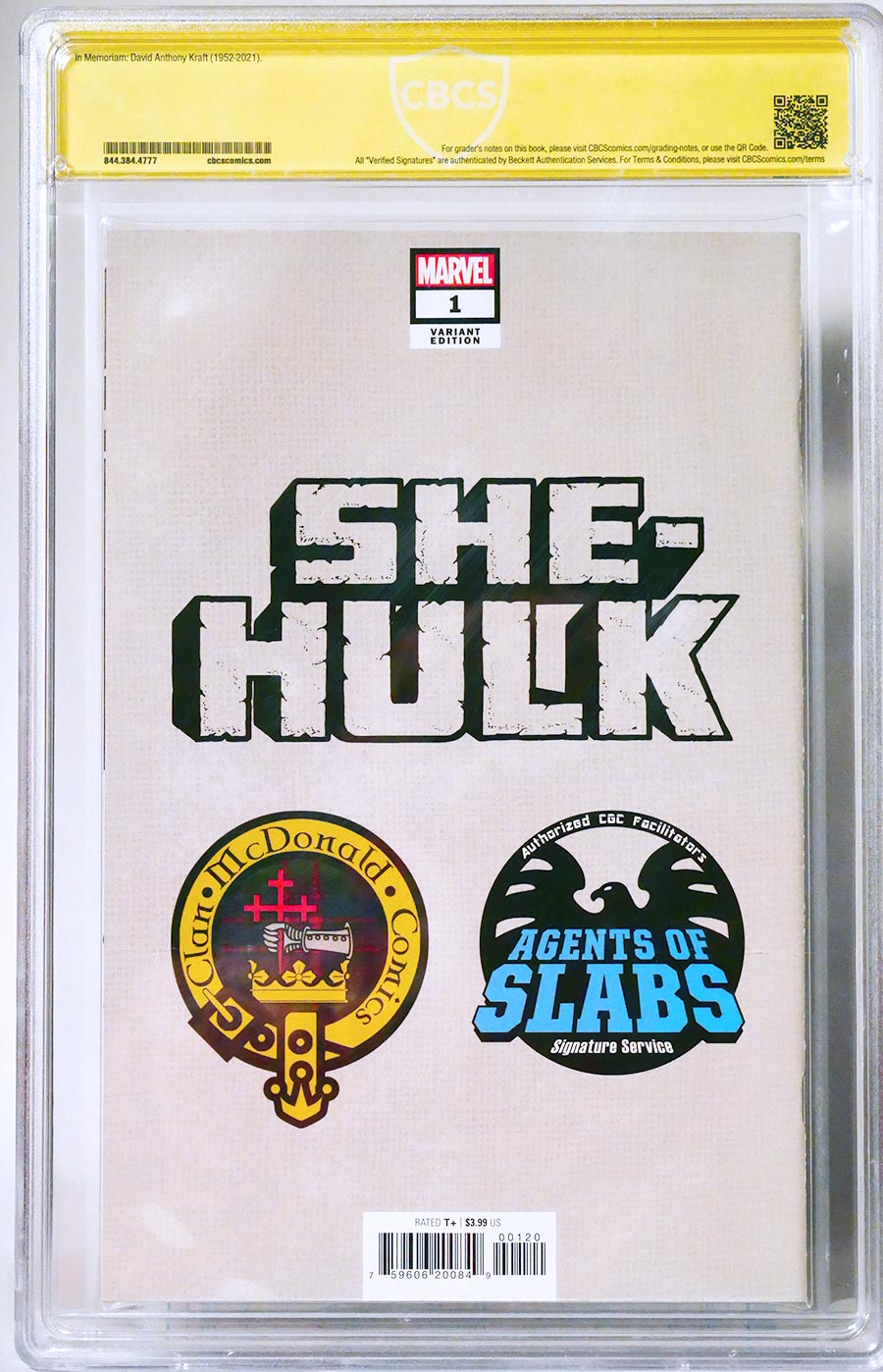 She-Hulk Vol 4 #1 Cover K Variant Joe Jusko Virgin Cover CBCS 9.6 Signed By Joe Jusko