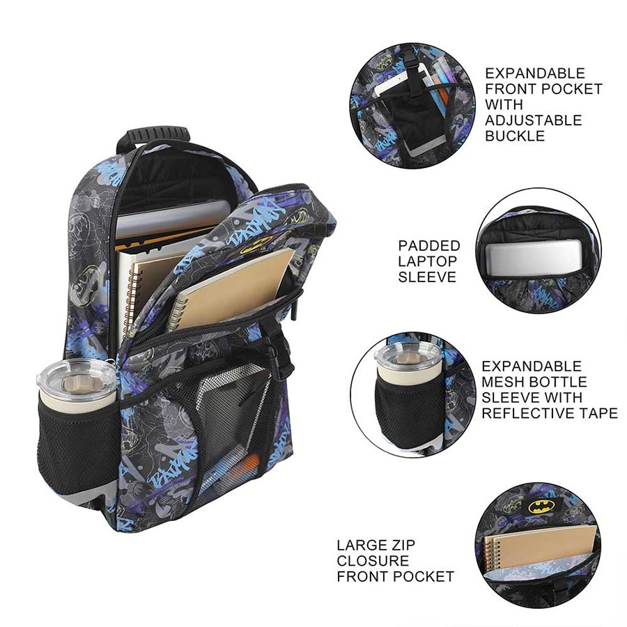 DC Comics Batman All-Over-Print Youth Lunch Kit & Backpack Set