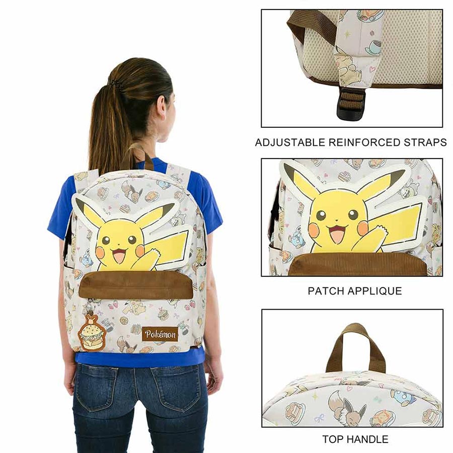 Pokemon Pikachu Eevee Piplup And Yamper Characters All-Over-Print Backpack