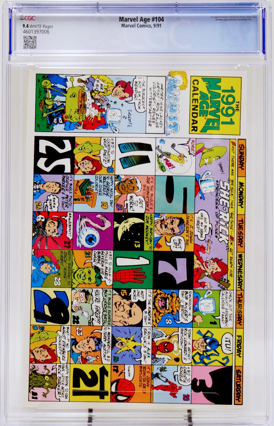 Marvel Age #104 Cover B CGC 9.4