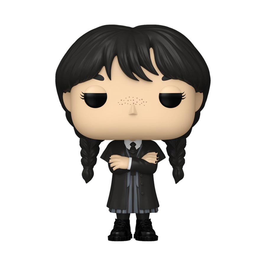 POP Television Wednesday Wednesday Adams In Black Coat Vinyl Figure