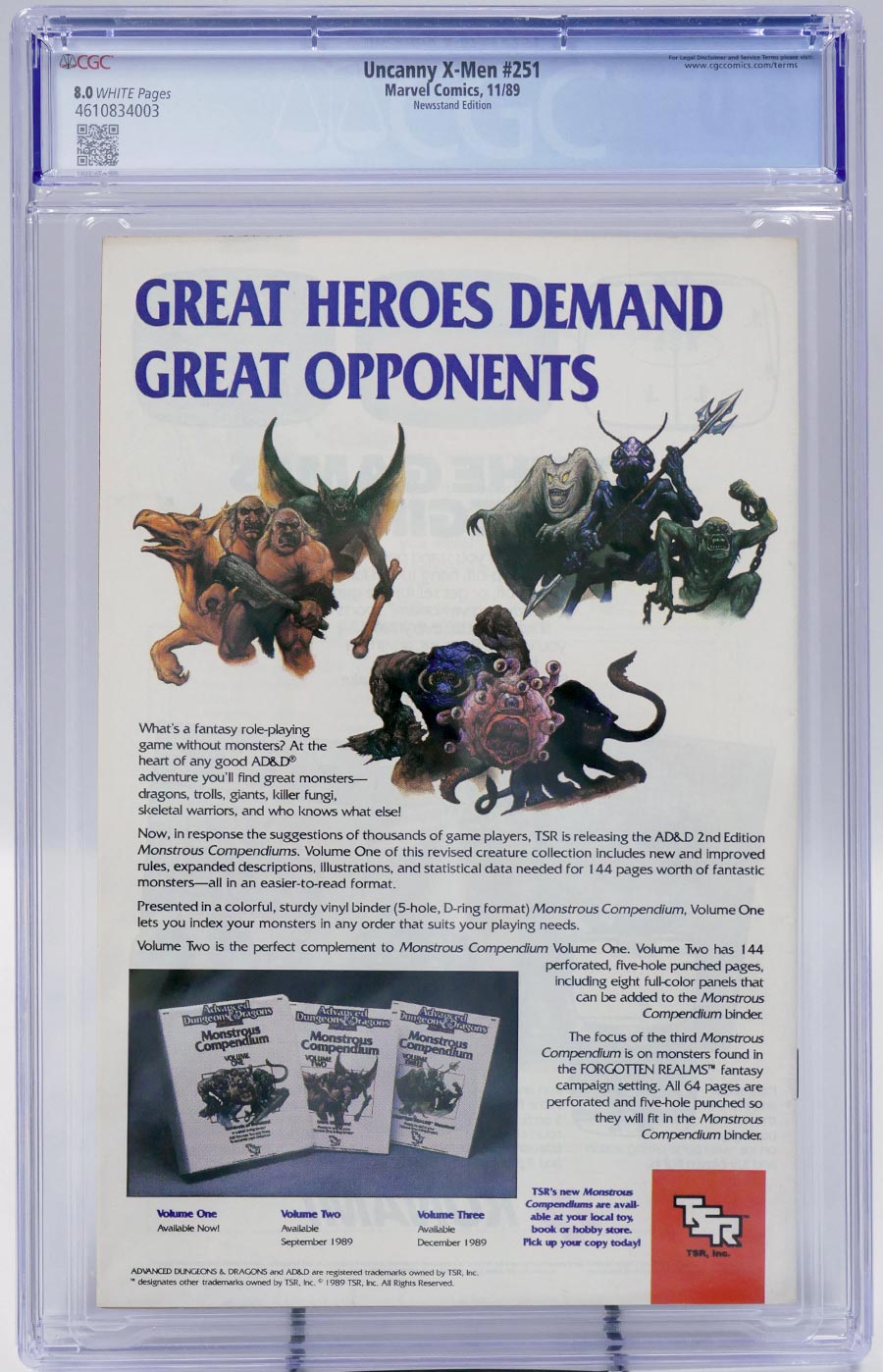 Uncanny X-Men #251 Cover B CGC 8.0