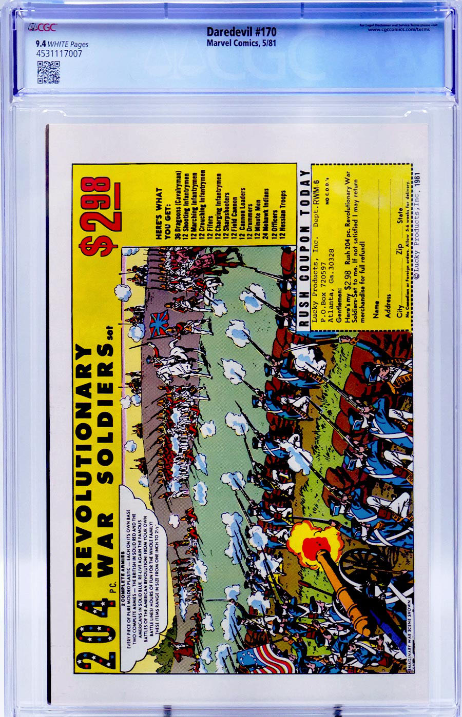 Daredevil #170 Cover C CGC 9.4