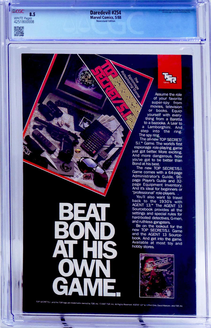 Daredevil #254 Cover B Newsstand Edition CGC 8.5