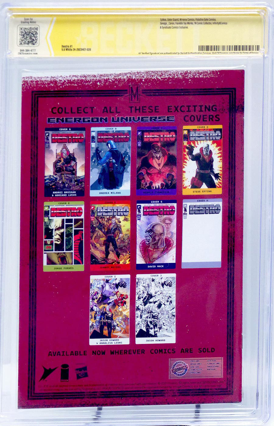 Destro #1 Cover O Camron Johnson Variant Signed by Camron Johnson CBCS 9.6