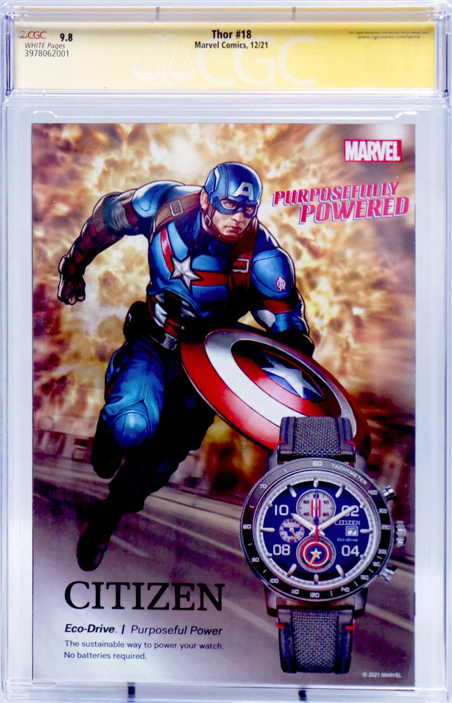 Thor Vol 6 #18 Cover D Regular Olivier Coipel Cover CGC Signature Series 9.8 Signed by Donny Cates