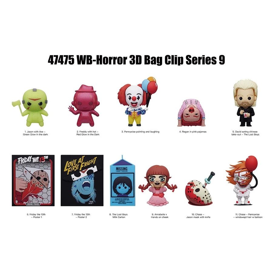 Warner Brother Horror 3D Foam Bag Clip Series 9 Blind Mystery Box
