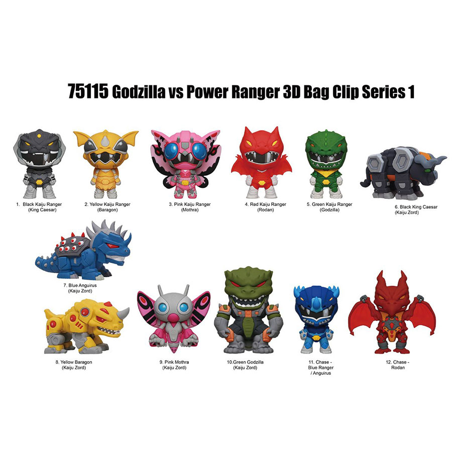 Godzilla vs Power Rangers 3D Foam Bag Clip Series 1 Blind Mystery Box