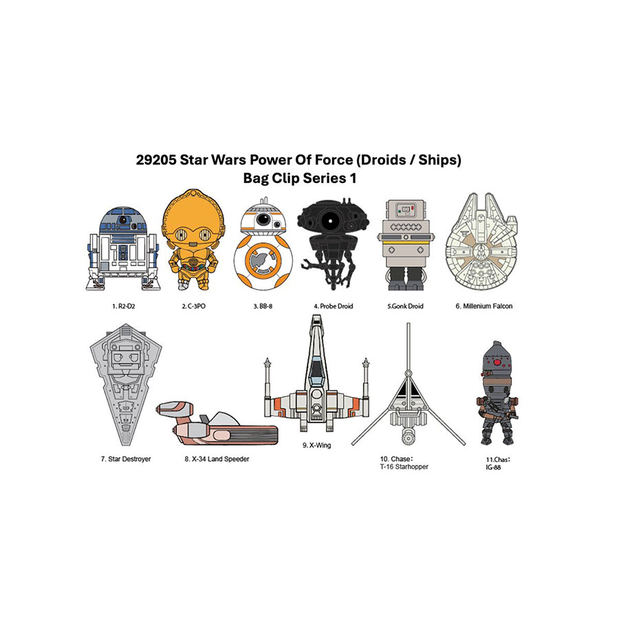 Star Wars Power Of Force 3D Foam Bag Clip Series 8 Blind Mystery Box