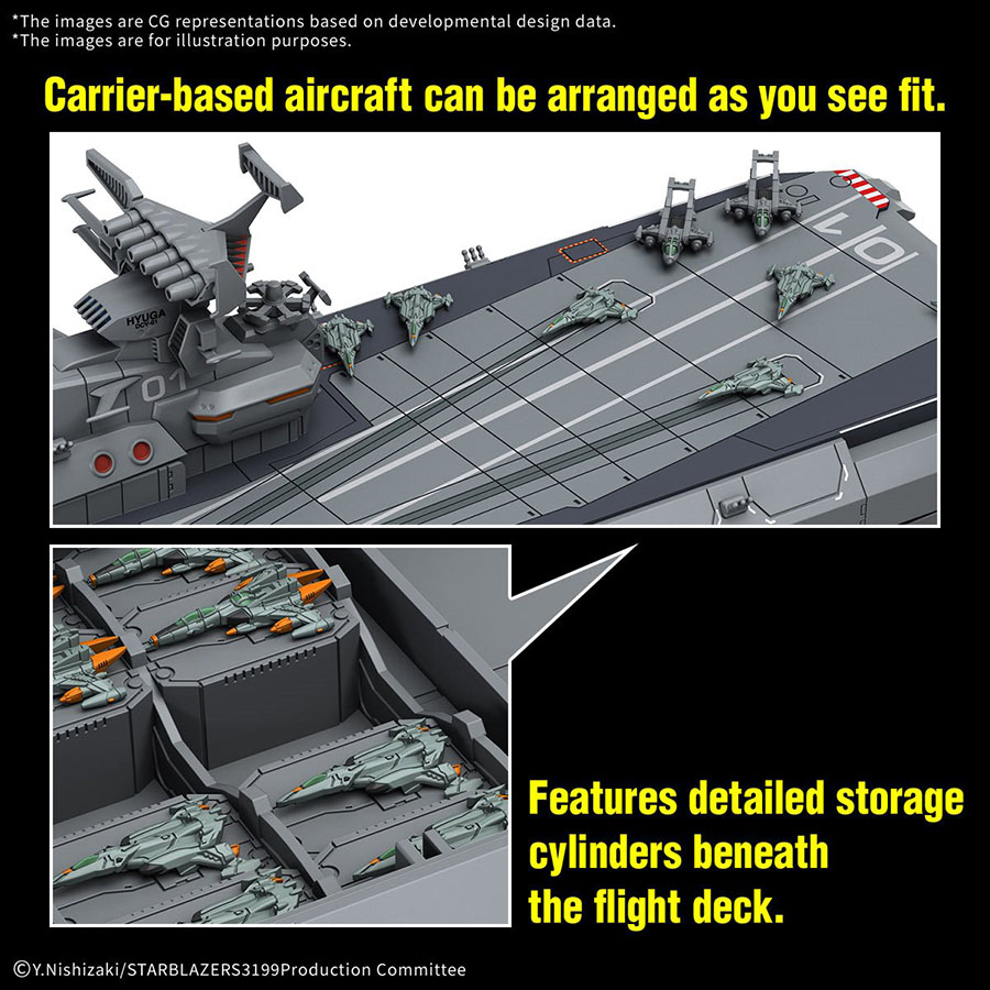Star Blazers 3199 1/1000 Kit - EFCF Hyuga Class Battlecarrier DCV-01 Hyuga