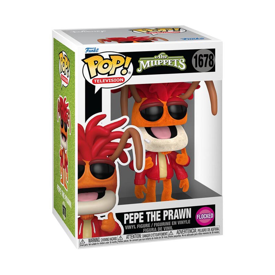POP Television Muppets Pepe The Prawn Flocked Vinyl Figure