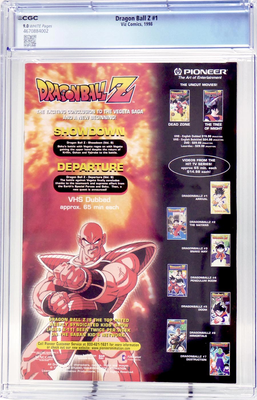 Dragon Ball Z Part 1 #1 Cover D 1st Ptg CGC 9.0