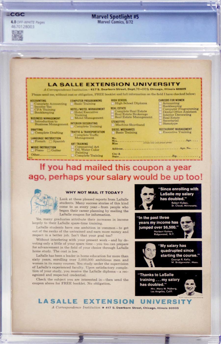 Marvel Spotlight #5 Cover E CGC 4.0