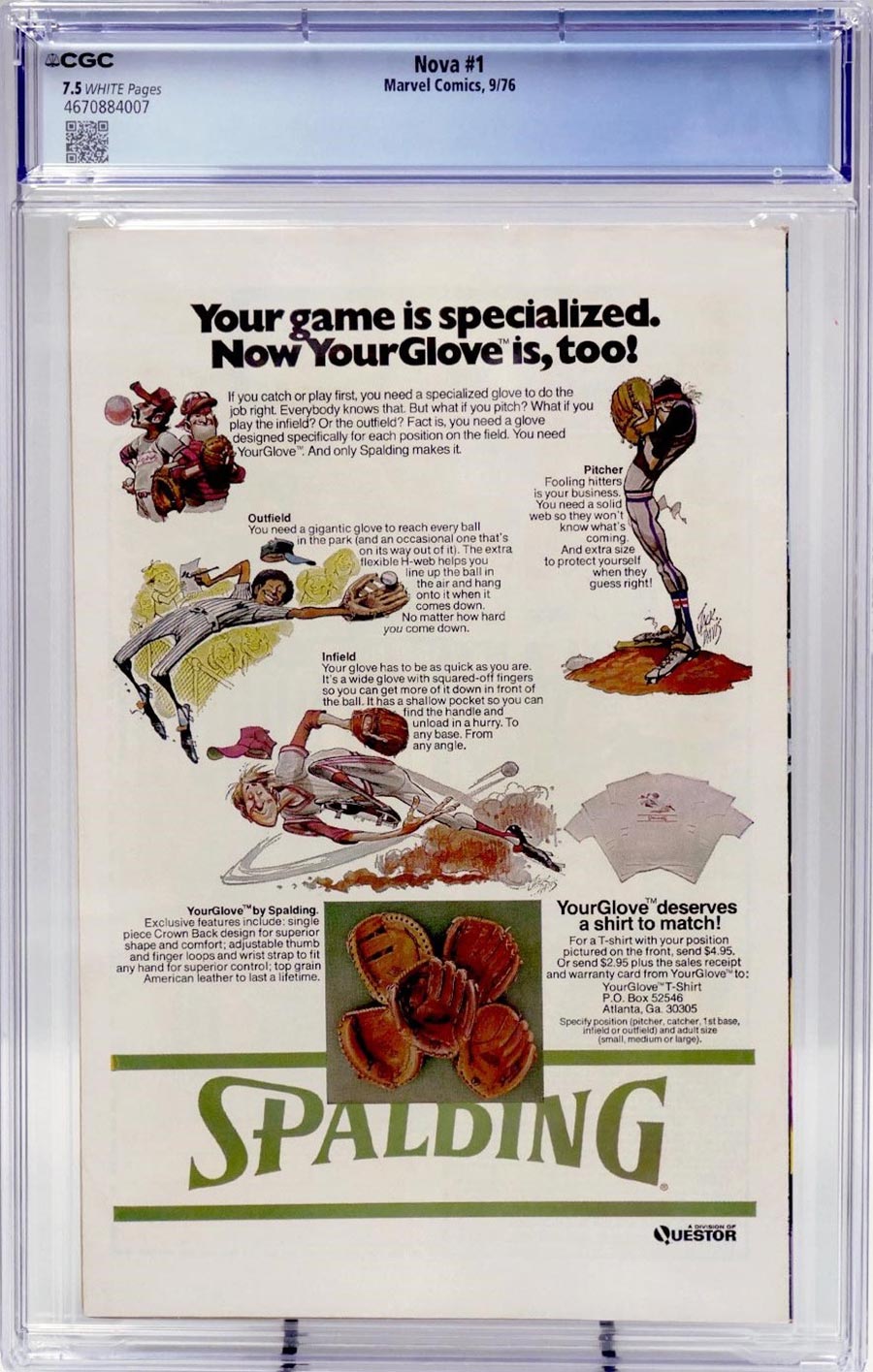 Nova #1 Cover F CGC 7.5