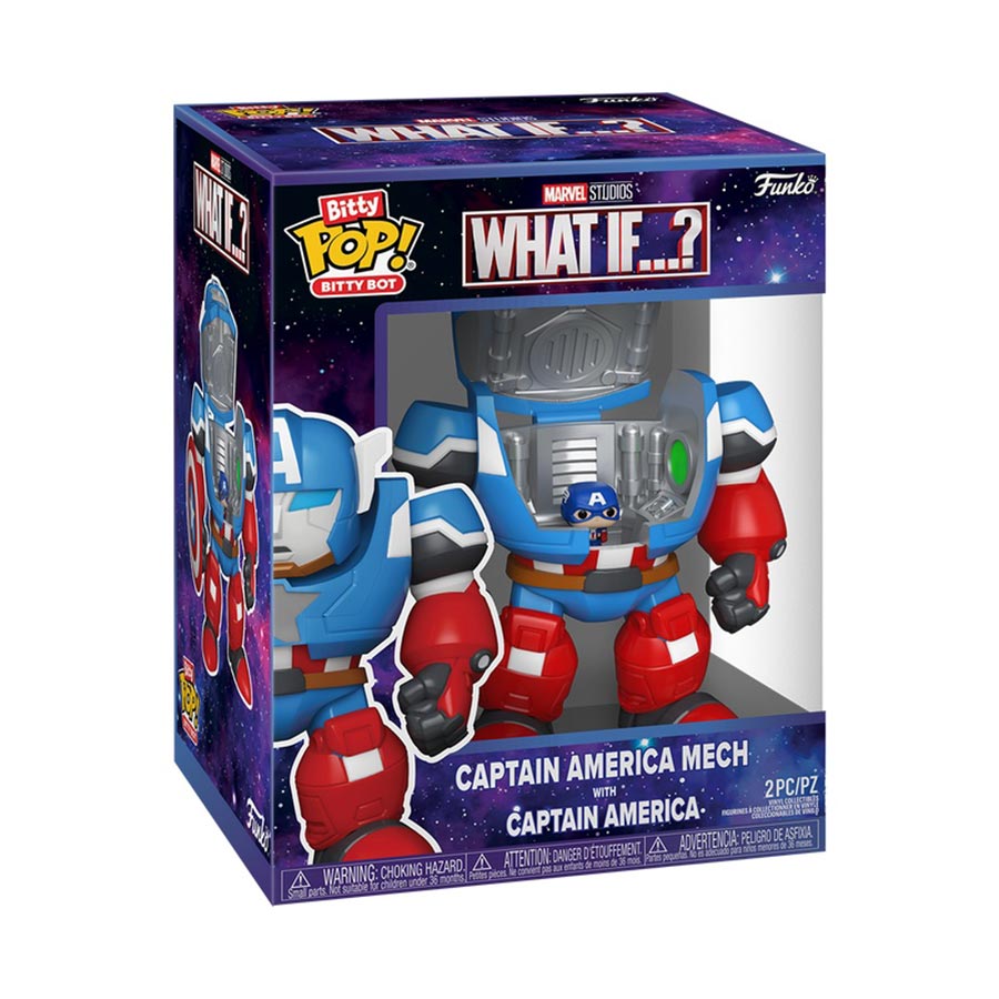 Bitty Bots Marvel What If Captain America Mech With Captain America Vinyl Figure