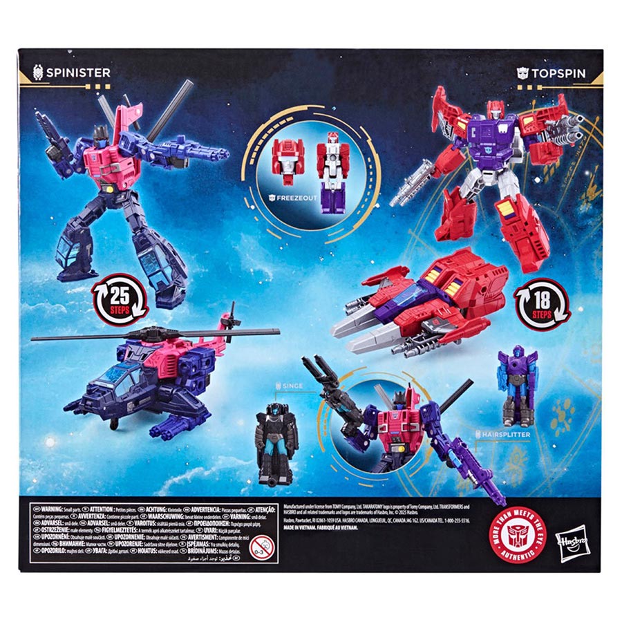 Transformers Age Of The Primes Wreck N Doom Collection Topspin vs Spinister Action Figure