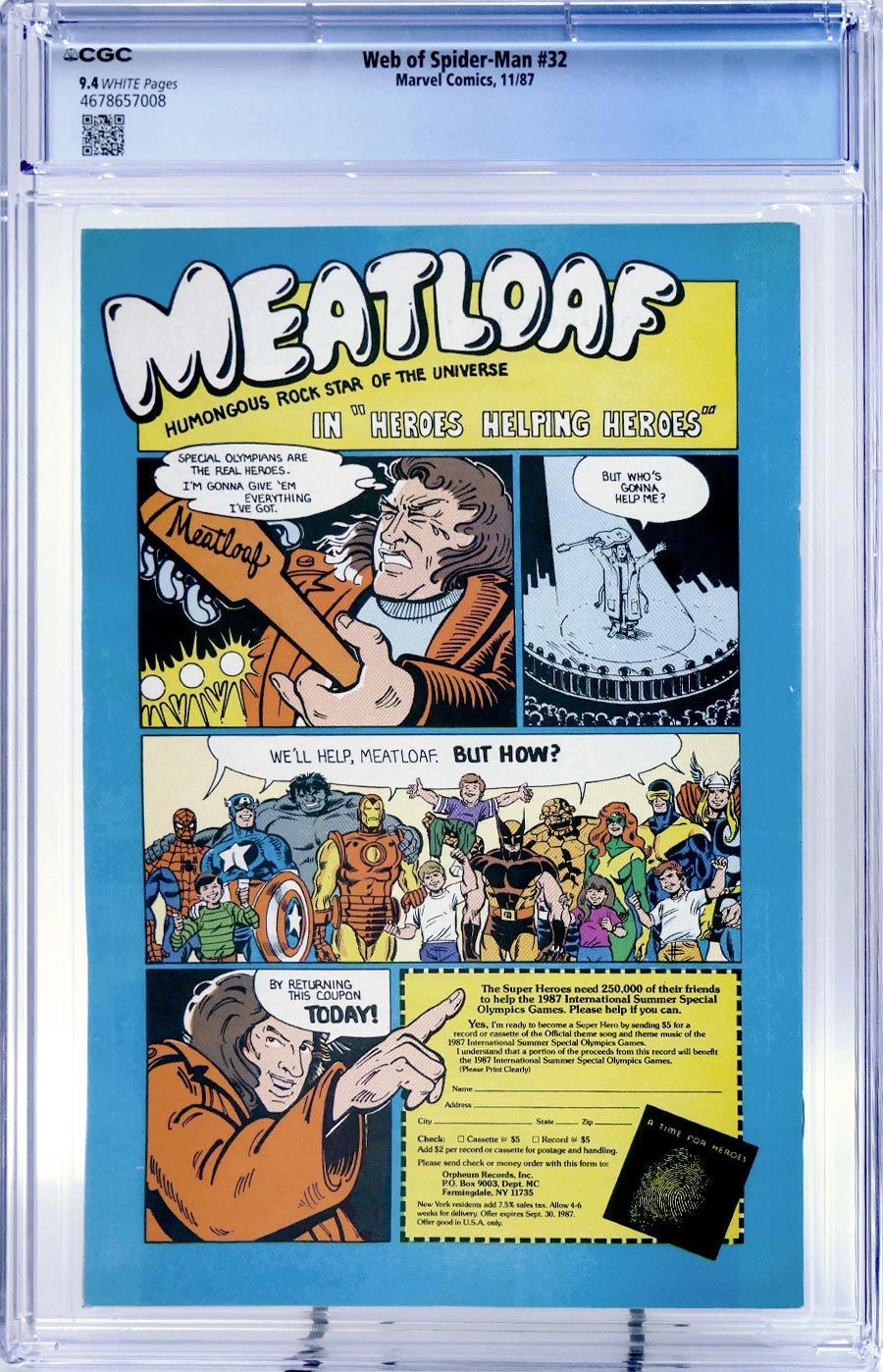 Web Of Spider-Man #32 Cover C CGC 9.4