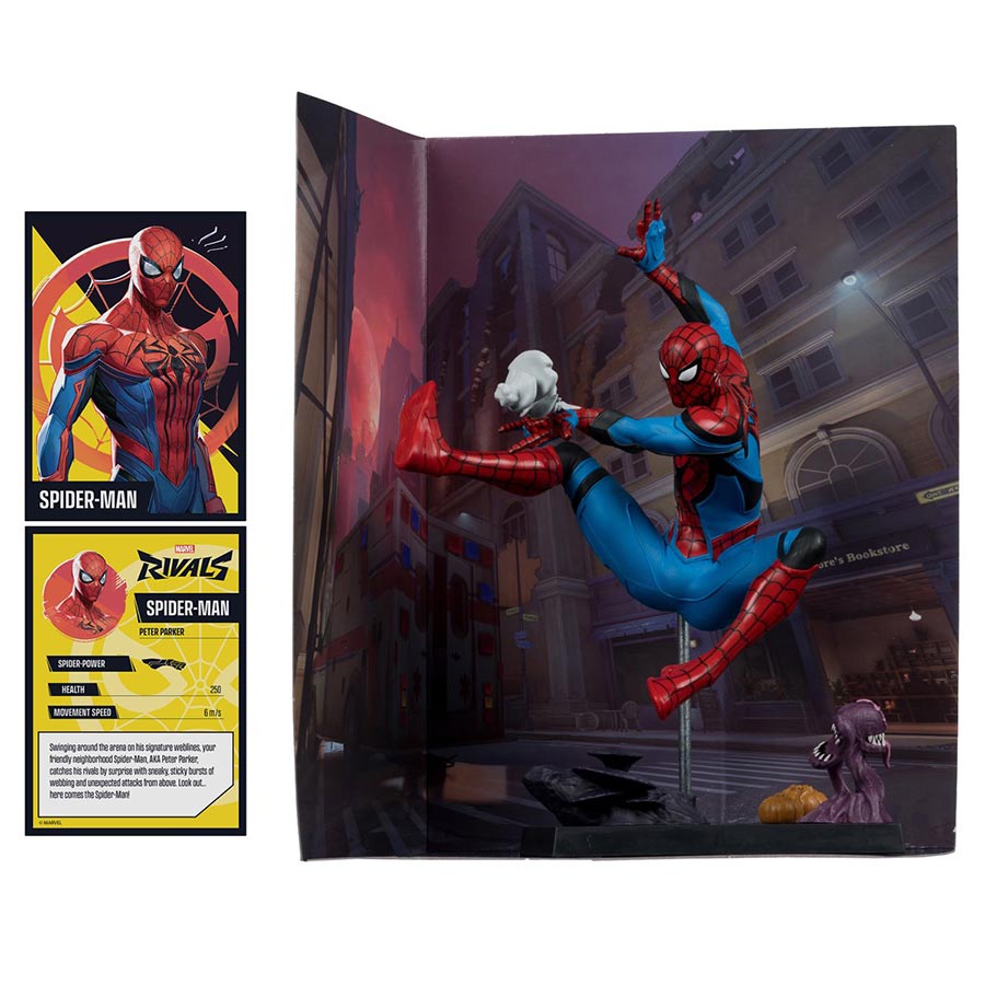 McFarlane Marvel Rivals Wave 2 Spider-Man With Scene And Comic 1/6 Scale Figurine