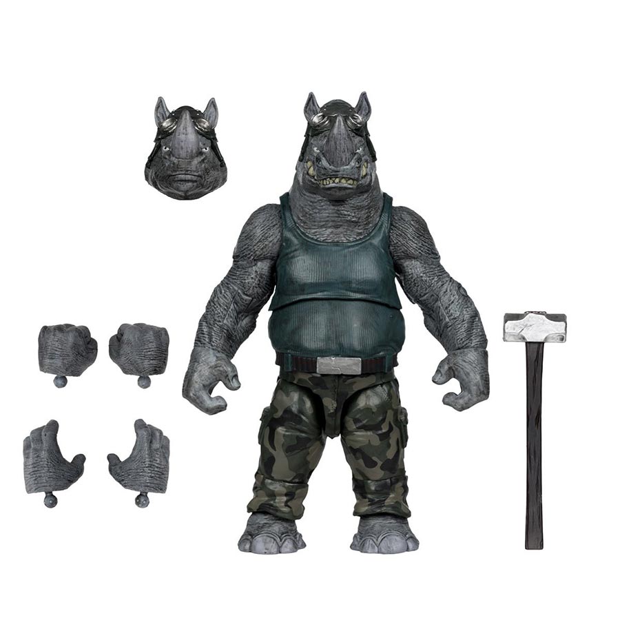Teenage Mutant Ninja Turtles Page Punchers Wave 2 Rocksteady 5-Inch Scale Action Figure With Comic