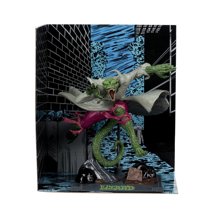 McFarlane Marvel Collector Wave 6 Spider-Man #2 Lizard With Scene And Comic 1/10 Scale Figurine