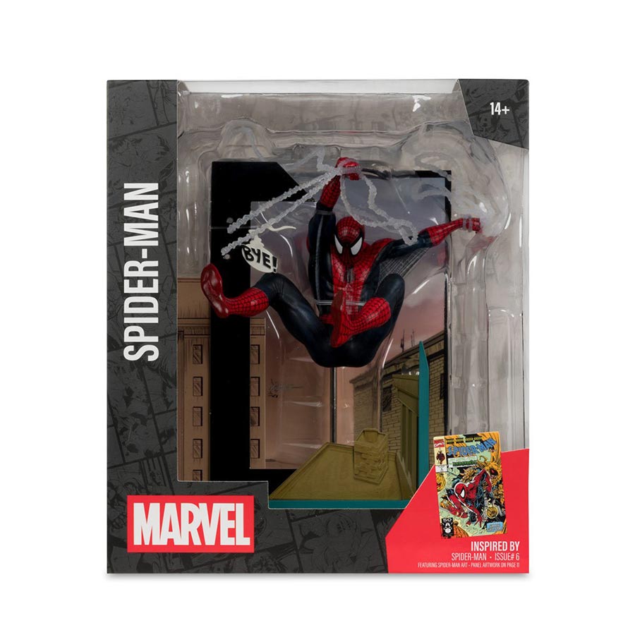 McFarlane Marvel Collector Wave 6 Spider-Man #6 Spider-Man With Scene And Comic 1/10 Scale Figurine