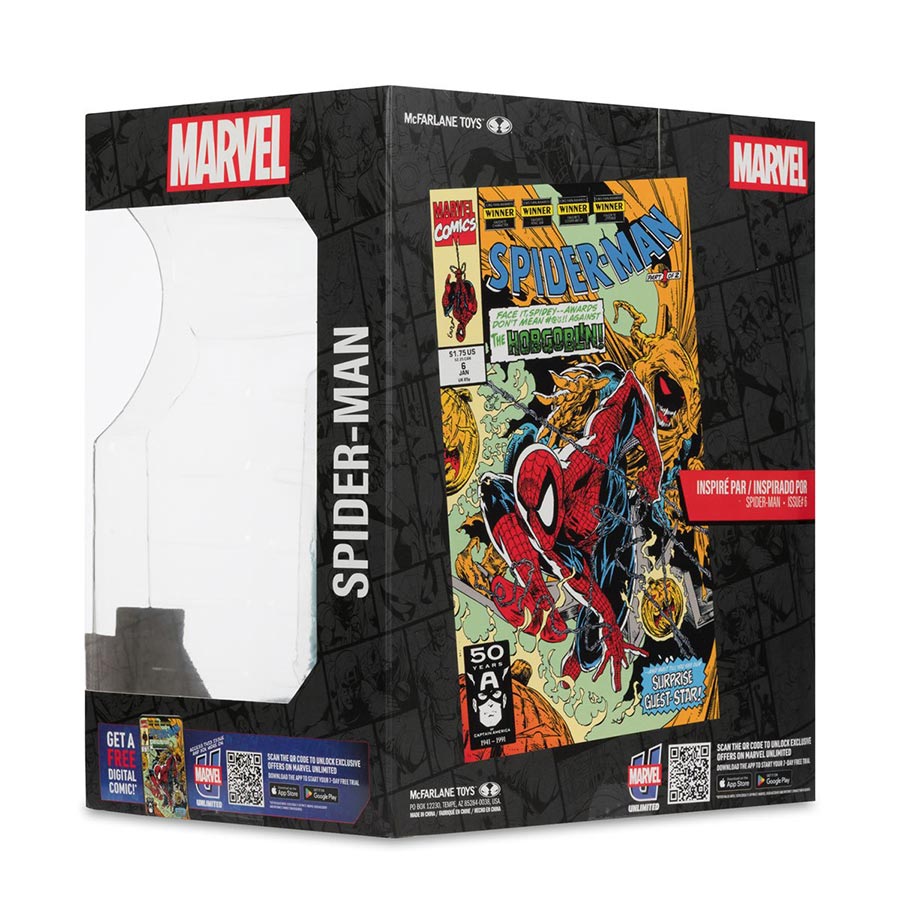 McFarlane Marvel Collector Wave 6 Spider-Man #6 Spider-Man With Scene And Comic 1/10 Scale Figurine