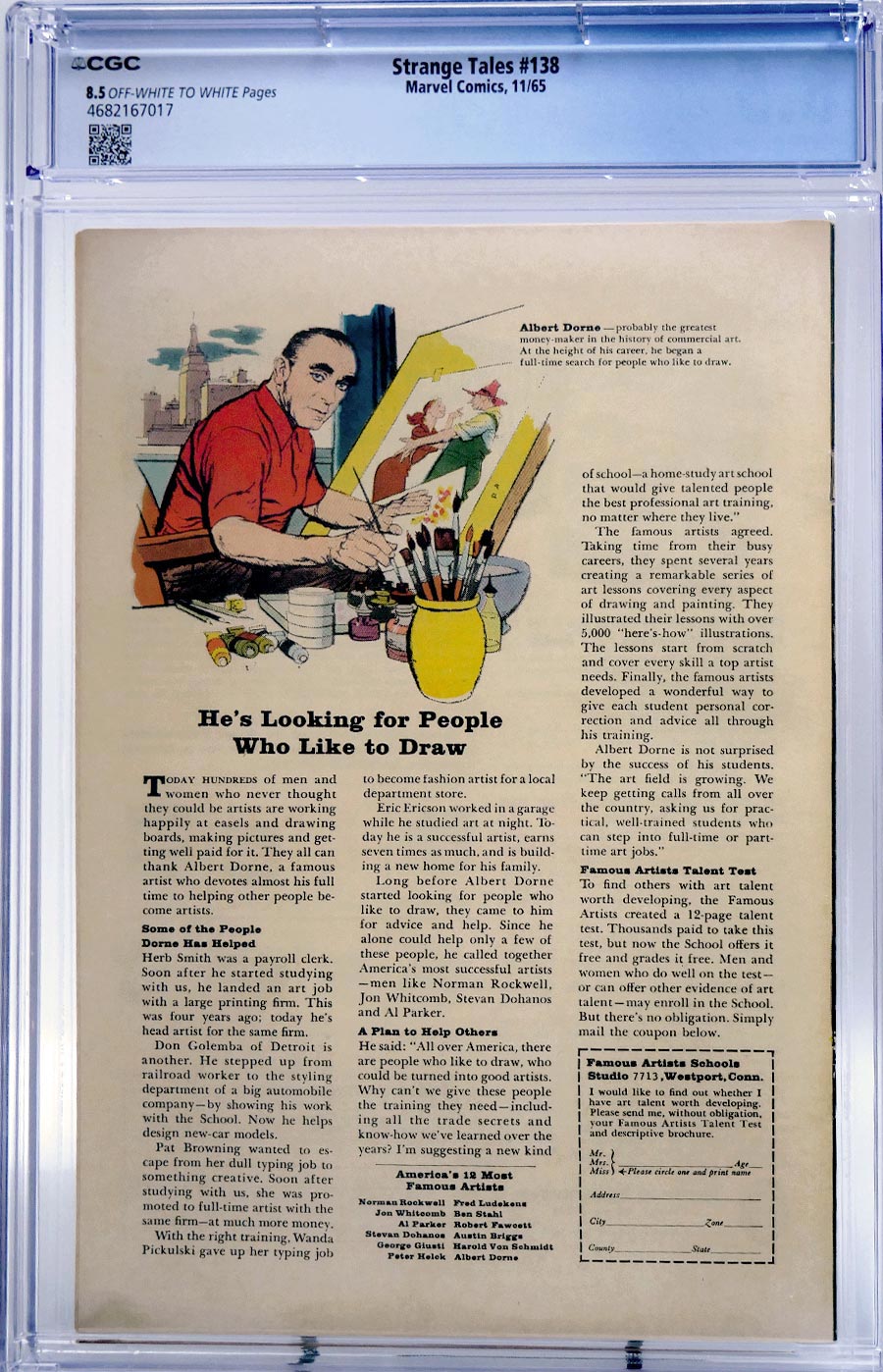 Strange Tales #138 Cover B CGC 8.5