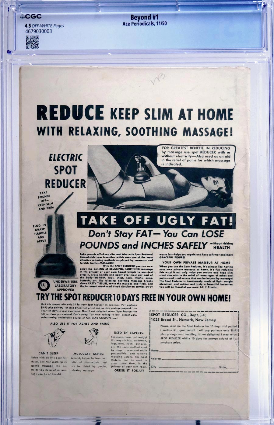 Beyond (Ace Magazines) #1 Cover B CGC 4.5