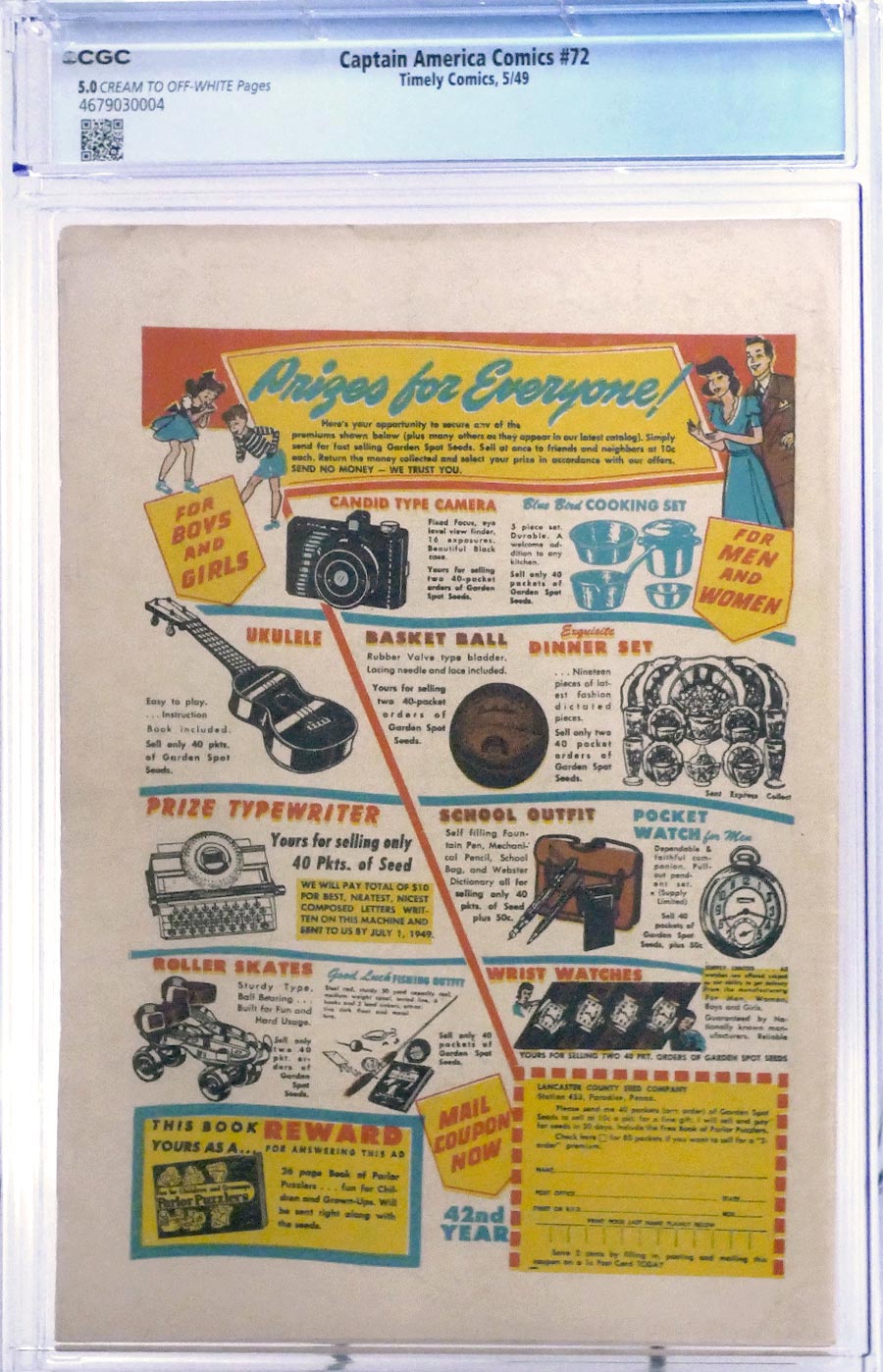 Captain America Comics #72 Cover B CGC 5.0