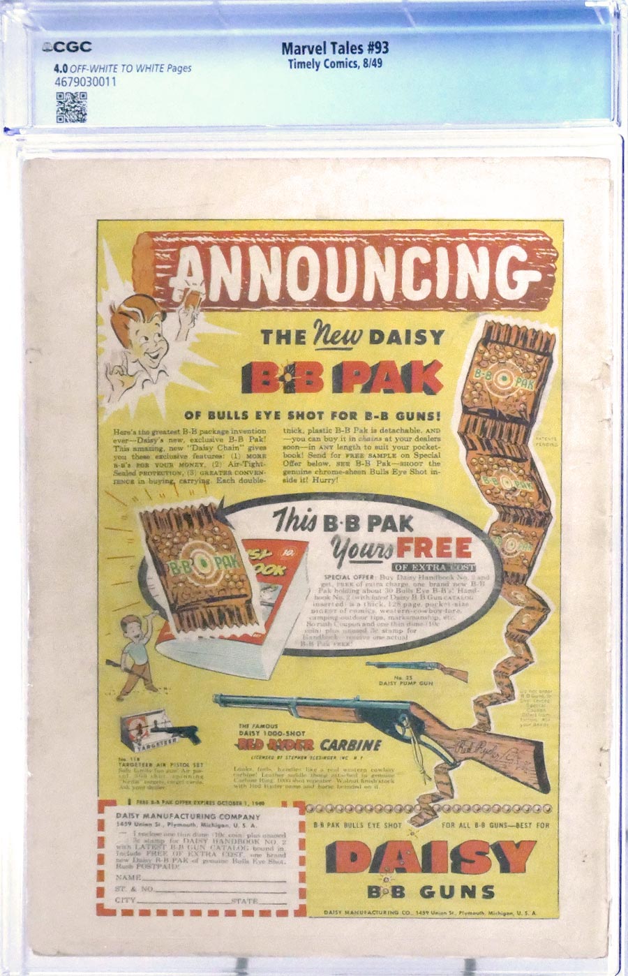 Marvel Tales (Atlas) #93 Cover B CGC 4.0