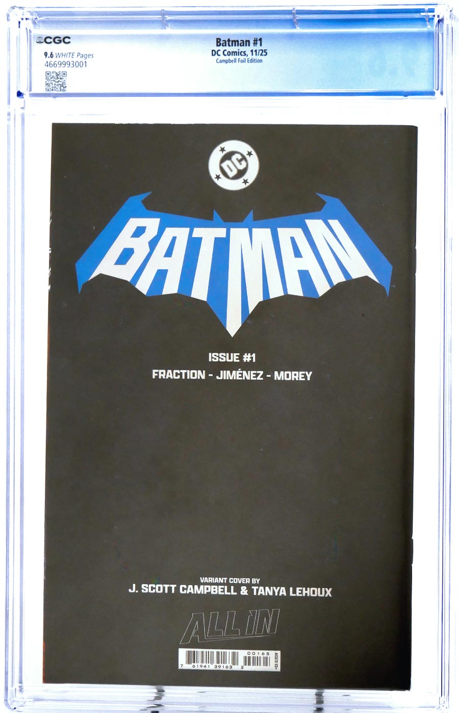 Batman Vol 4 #1 Cover Z-D Variant J Scott Campbell Foil Variant Cover CGC 9.6 (DC All In)